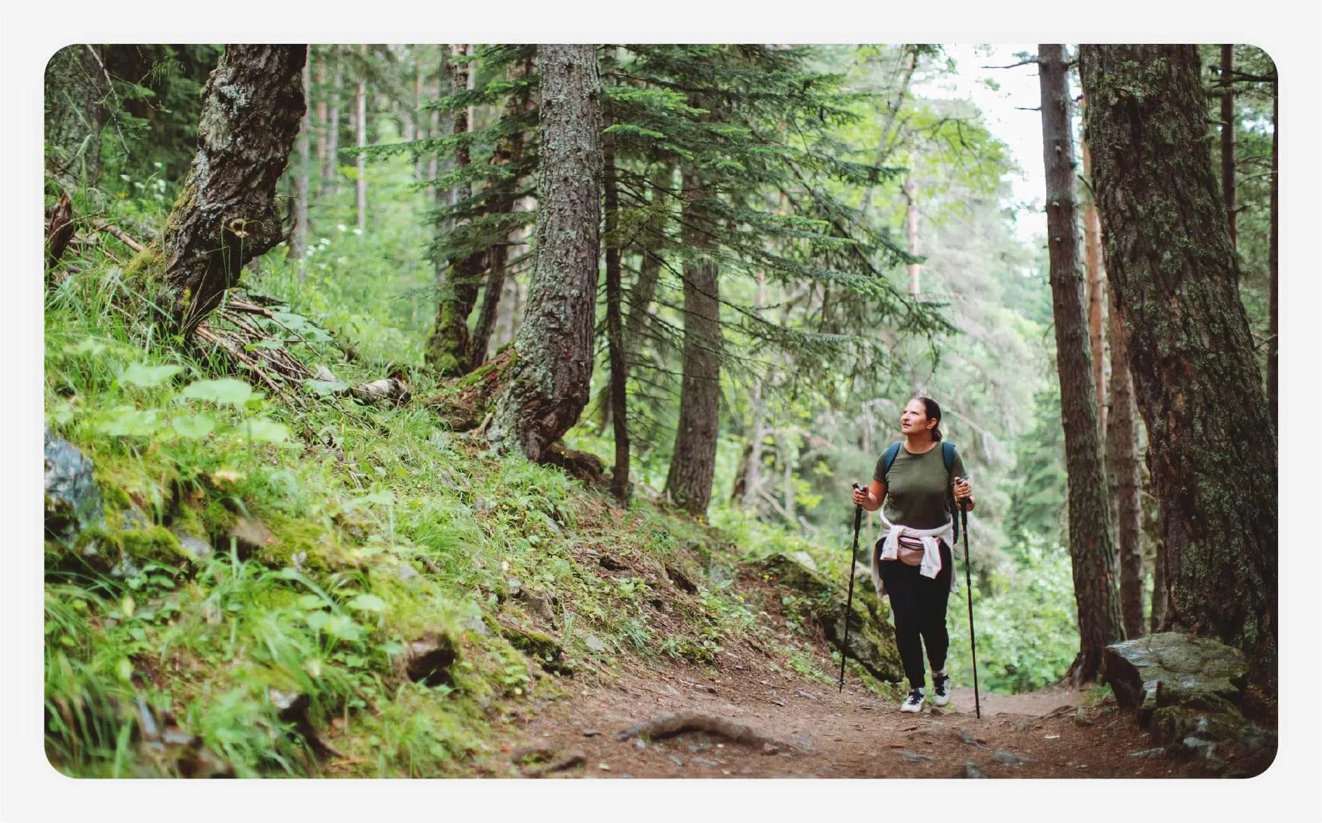 Woman hiking alone