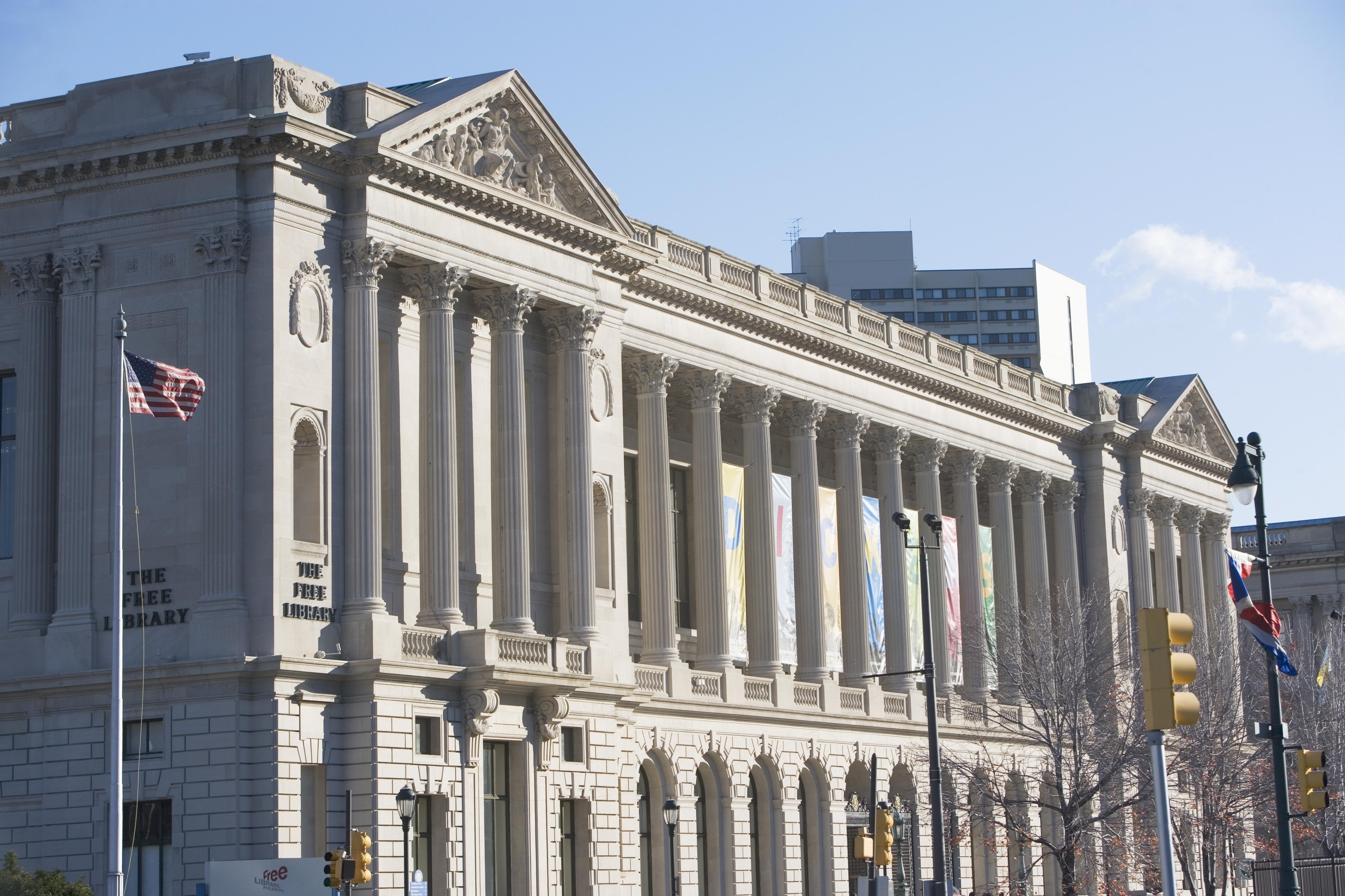Exterior image of the Parkway Central Library in Philadelphia, Pennsylvania.