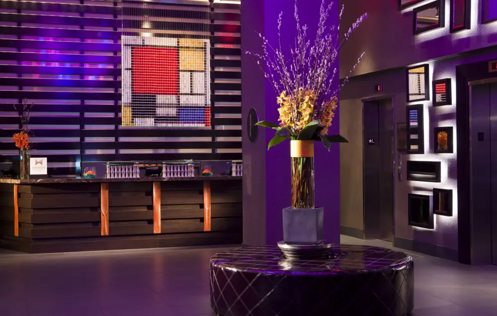 Interior lobby shot of Hilton New York Fashion District
