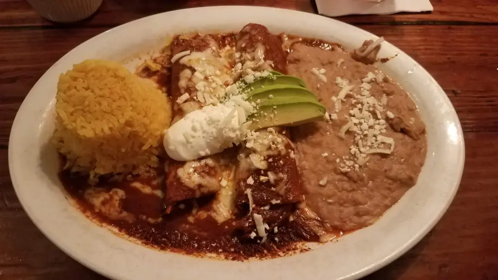 Chicken enchiladas with mole sauce at The Original Ninfa's on Navigation in Houston
