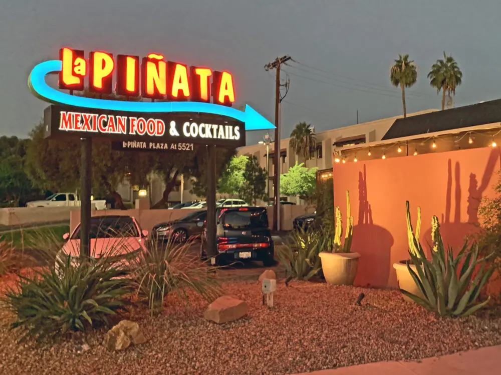 The exterior of La Pinata Mexican restaurant in Phoenix, Arizona