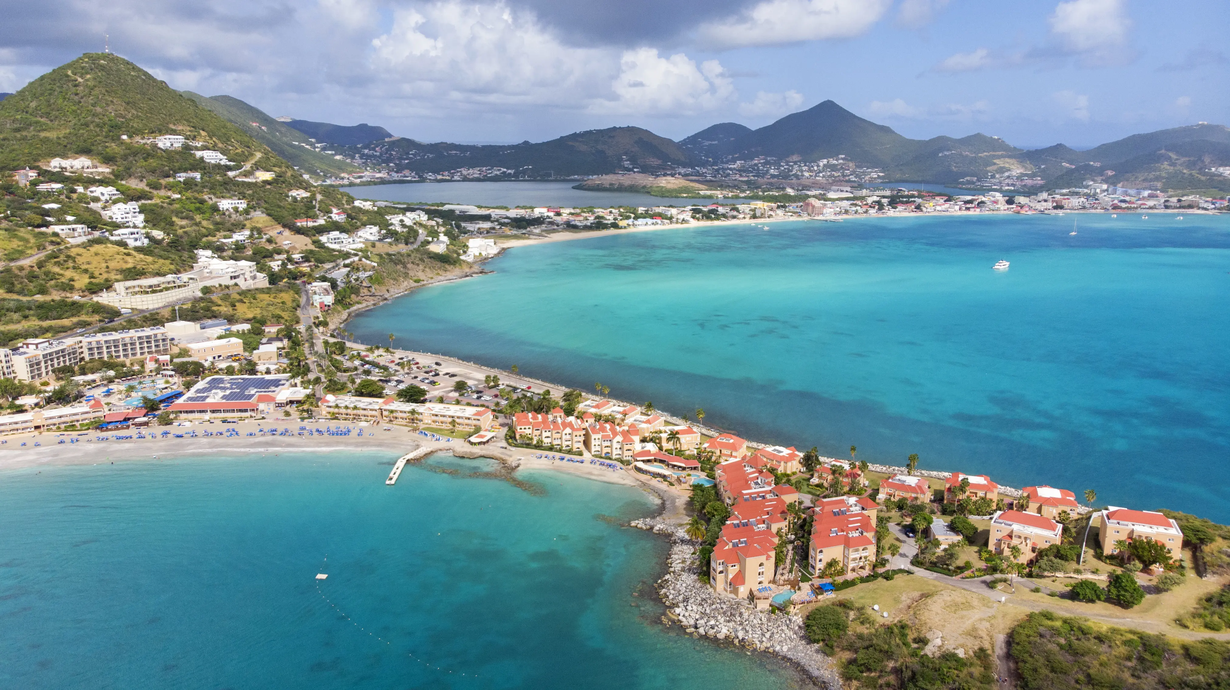 Aerial view of Islands of St. Martin.